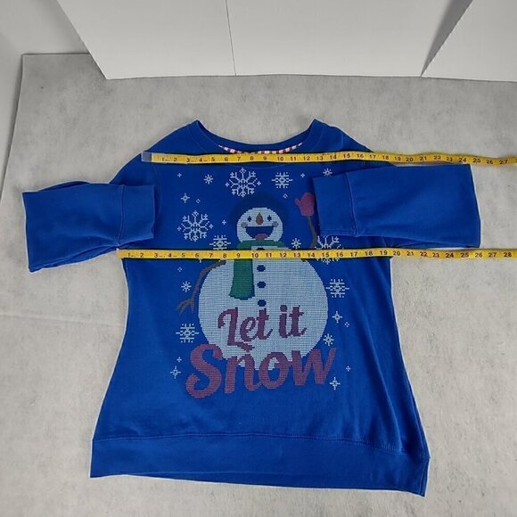Holiday Time "Let It Snow" Snowman Snowflakes Ugly Christmas Sweater Size M - Picture 7 of 12